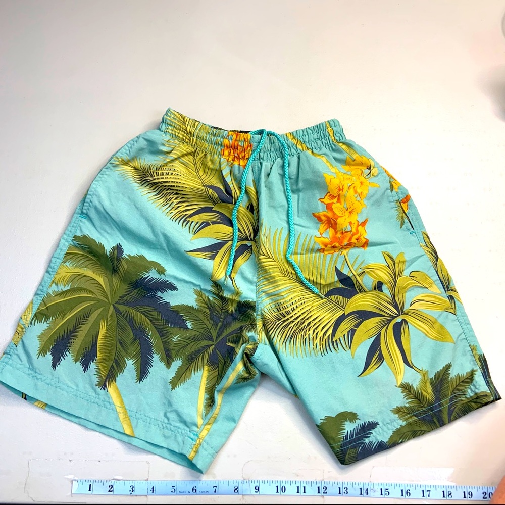 Caribbean Blues Palm Tree Men Swim Trunks S Small